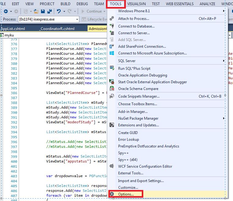 c programming display menu visual studio