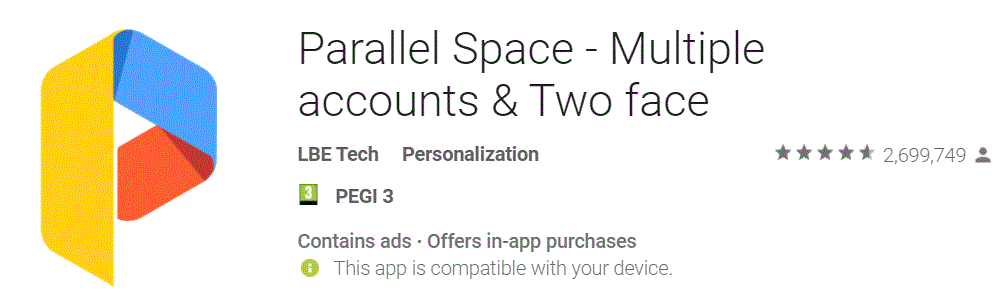 Parallel Space ‒ Dual Accounts on the App Store