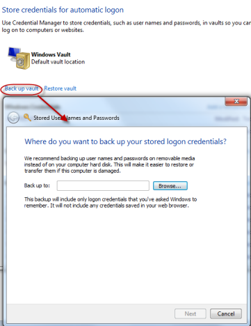 backup web credentials windows 10